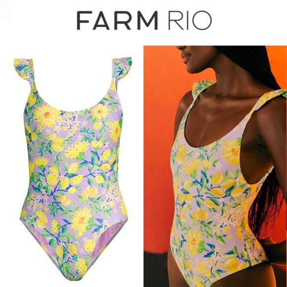 FARM Rio Other - Farm Rio Purple Lemon Dream Swimsuit One-piece Bathing Suit M 165$